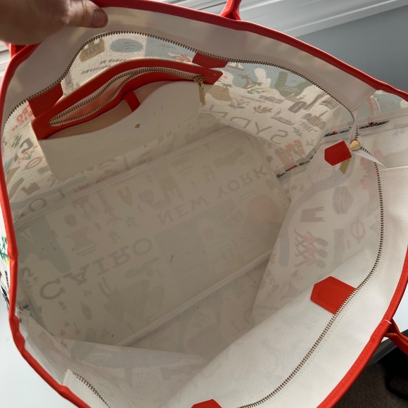 Large Rifle Paper Co. Travel Themed Travel Tote with Luggage Tag NWOT - Picture 6 of 12